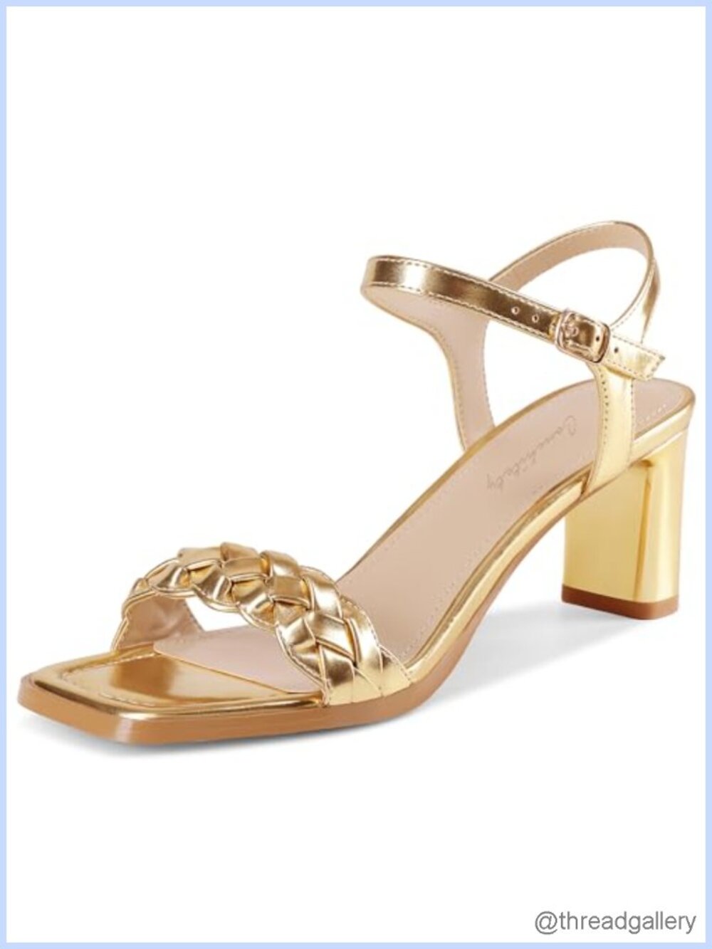 Women's Strappy Chunky Block Heel Square Toe Dress Sandals Faux Leather